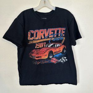 Mens Corvette Classic Car T shirt Chemistry Black Cotton Soft Large 1981
